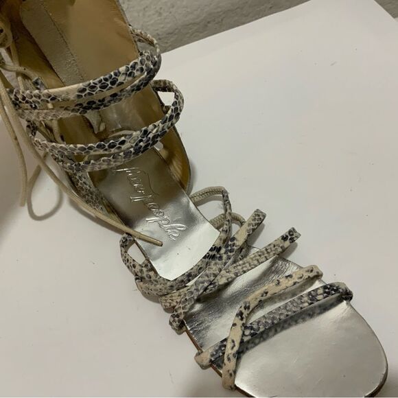 Free People Snakeprint gladiator sandals size 39 lace up strappy - Picture 3 of 10